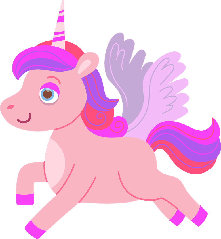 unicorn cartoon cute unicorn set
