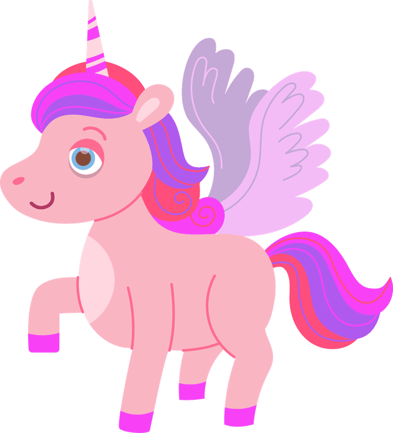 unicorn cartoon cute unicorn set