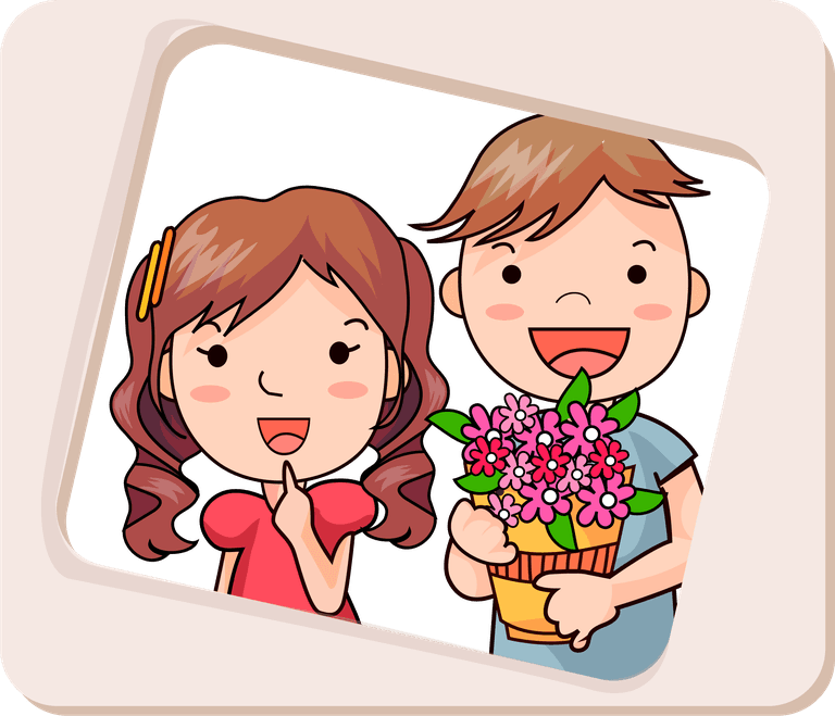 adorable valentine cartoon couple vector with flowers for romantic celebrations