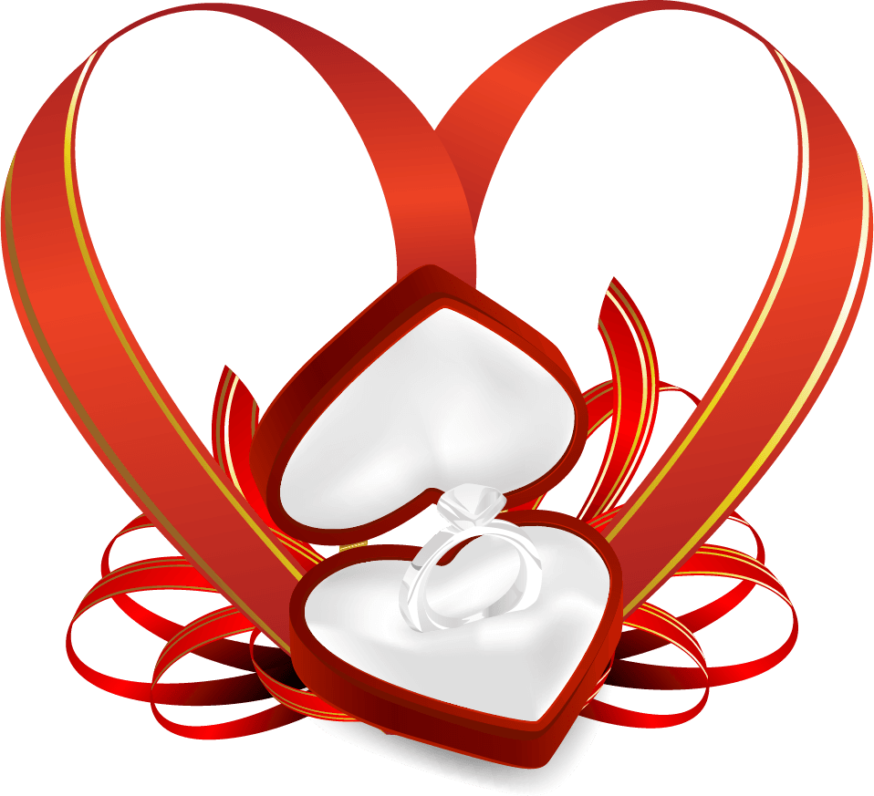 valentine s day gift box heartshaped ribbon with a gift vector