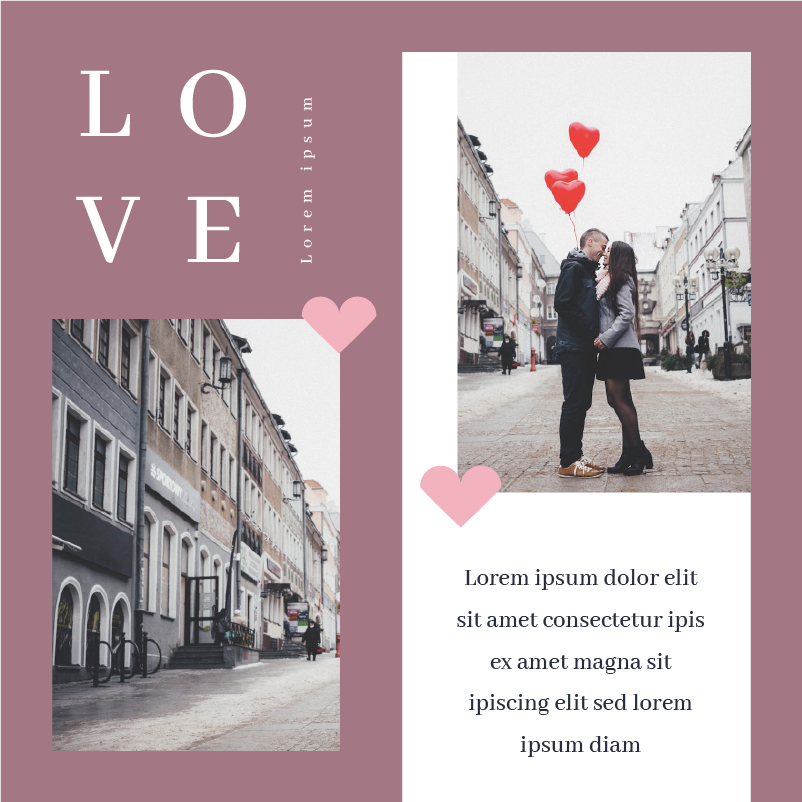 valentine day celebration instagram post template