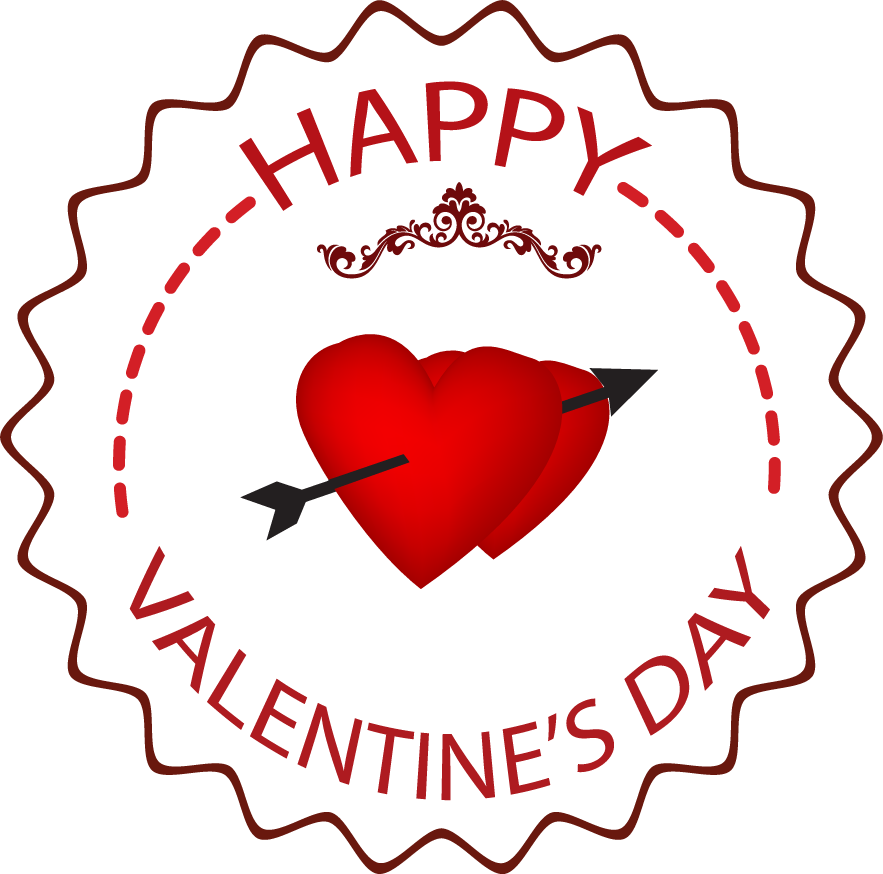 valentine valentine day label for festive celebrations featuring hearts and an arrow