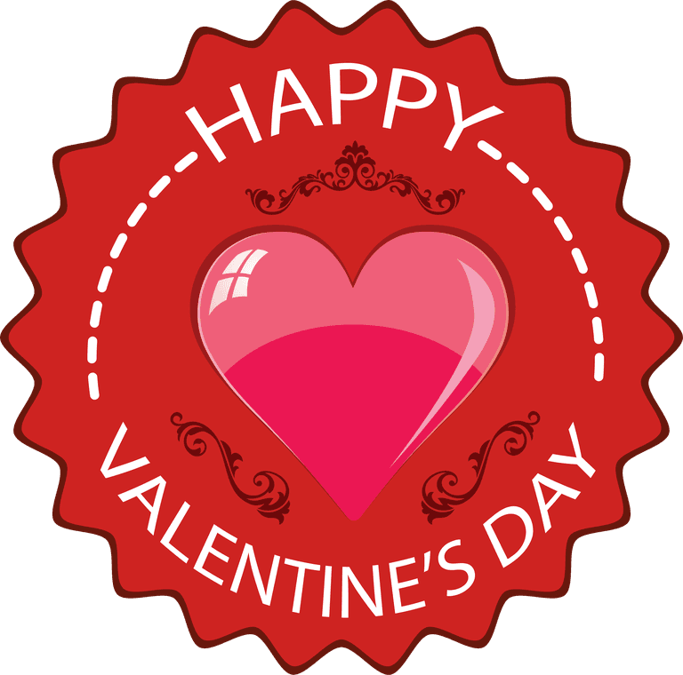 valentine day label with heart shape for special romantic surprises and gifts