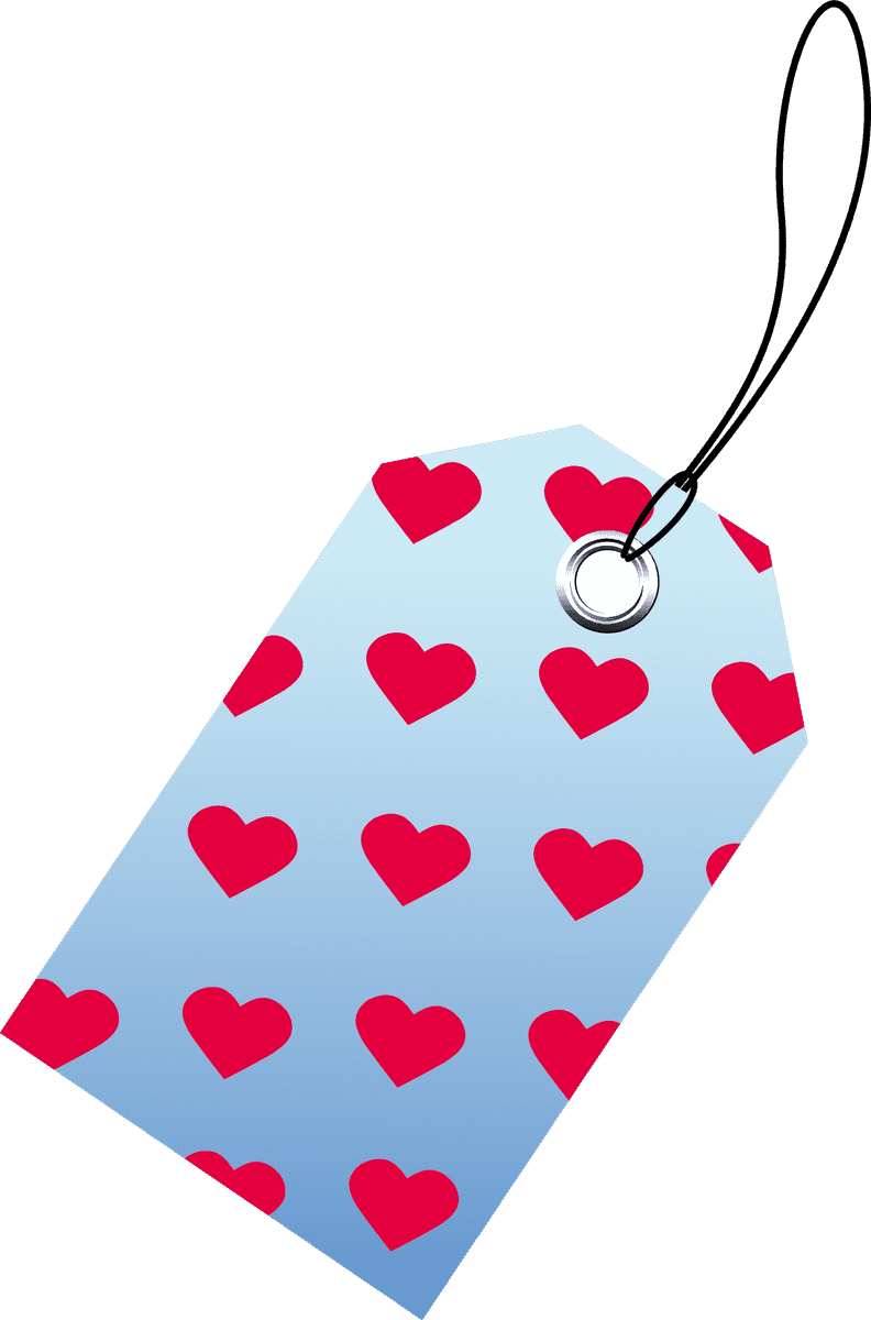 valentines day sales tags for personalized gifts with heart patterns and cheerful colors