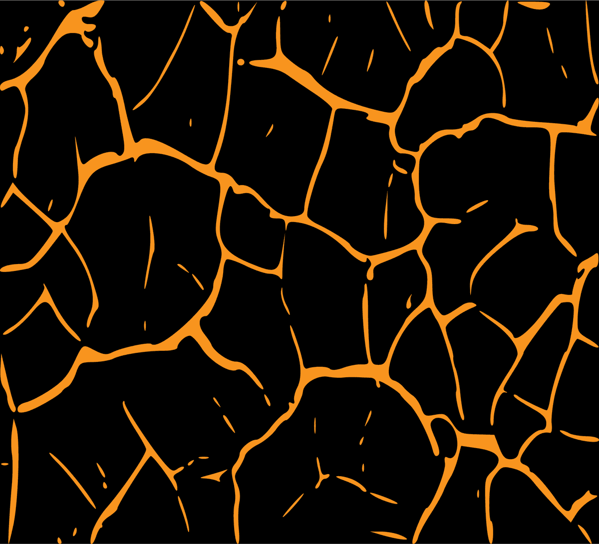 various background design vector featuring a cracking orange texture on a black surface