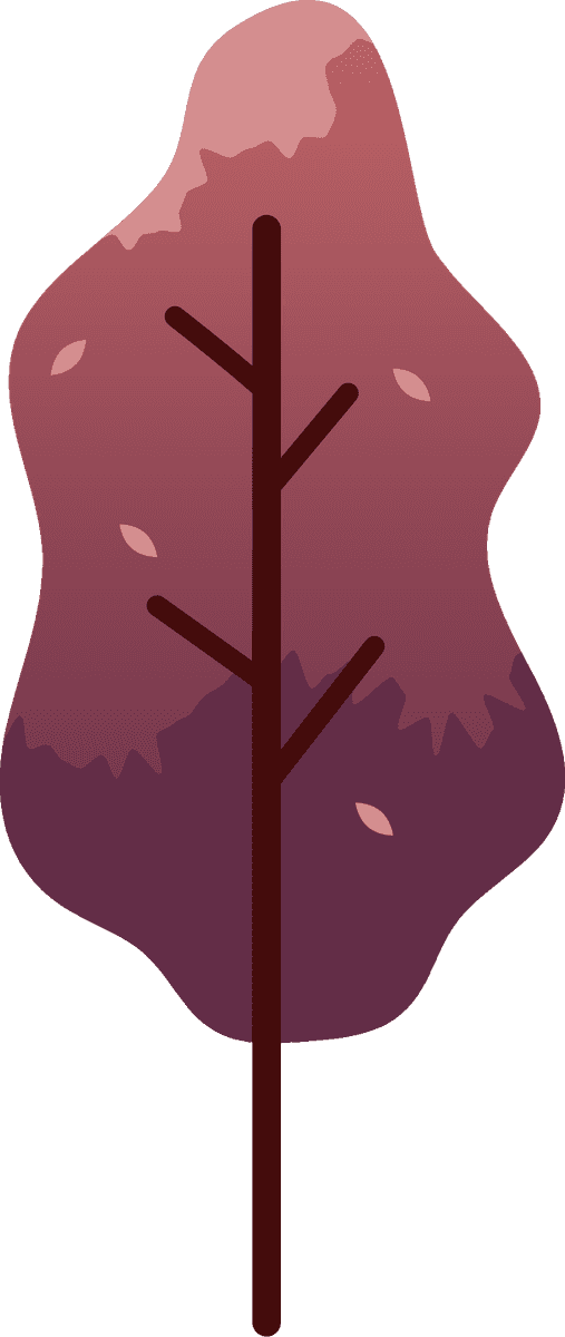 various simple autumn tree collection featuring warm colors and minimalist style for seasonal decor