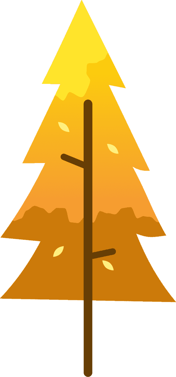 various simple autumn tree collection for seasonal decoration and nature-inspired designs