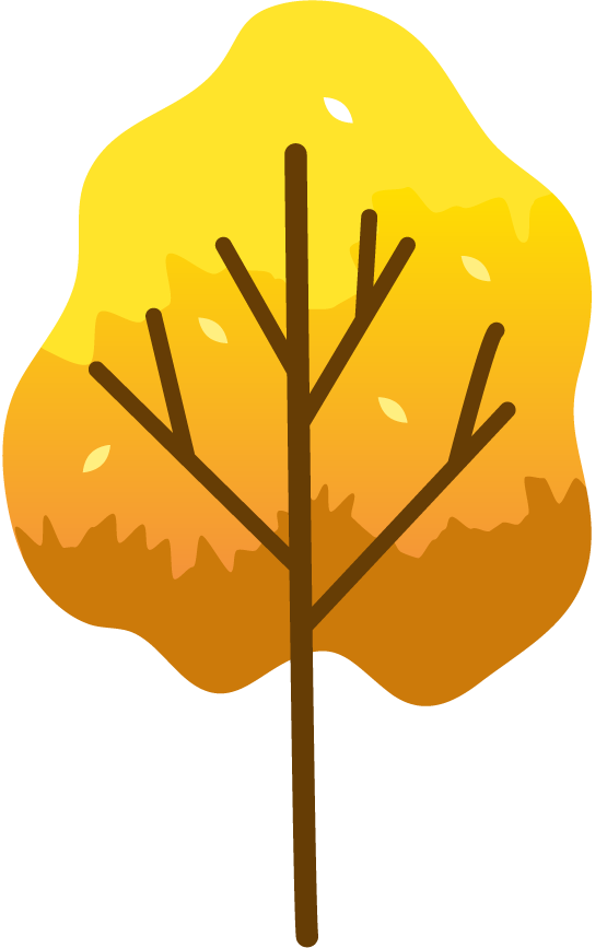 various simple autumn tree collection featuring vibrant colors for seasonal decorations and designs