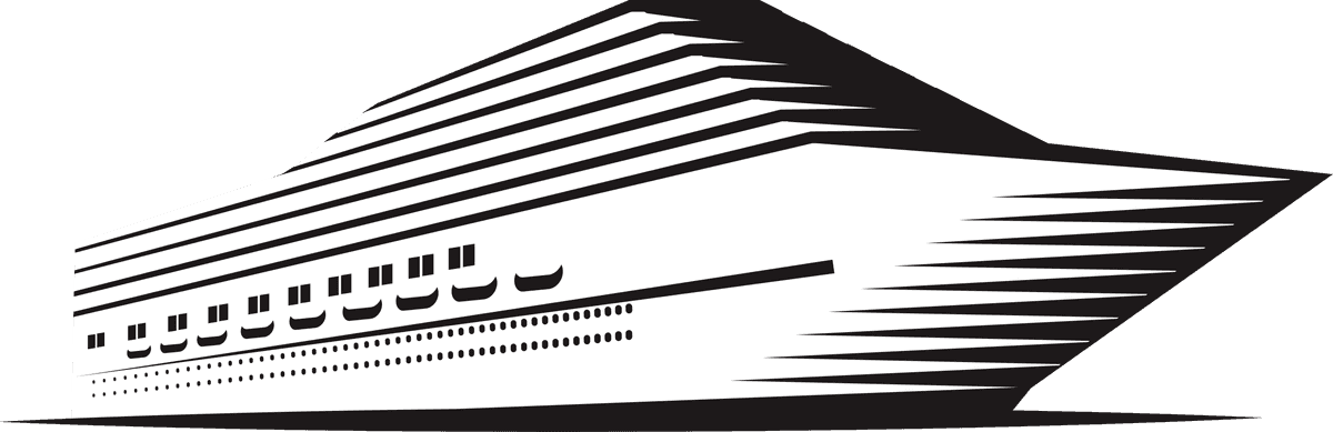 various transport modes symbol showcasing a cruise ship in sleek modern style