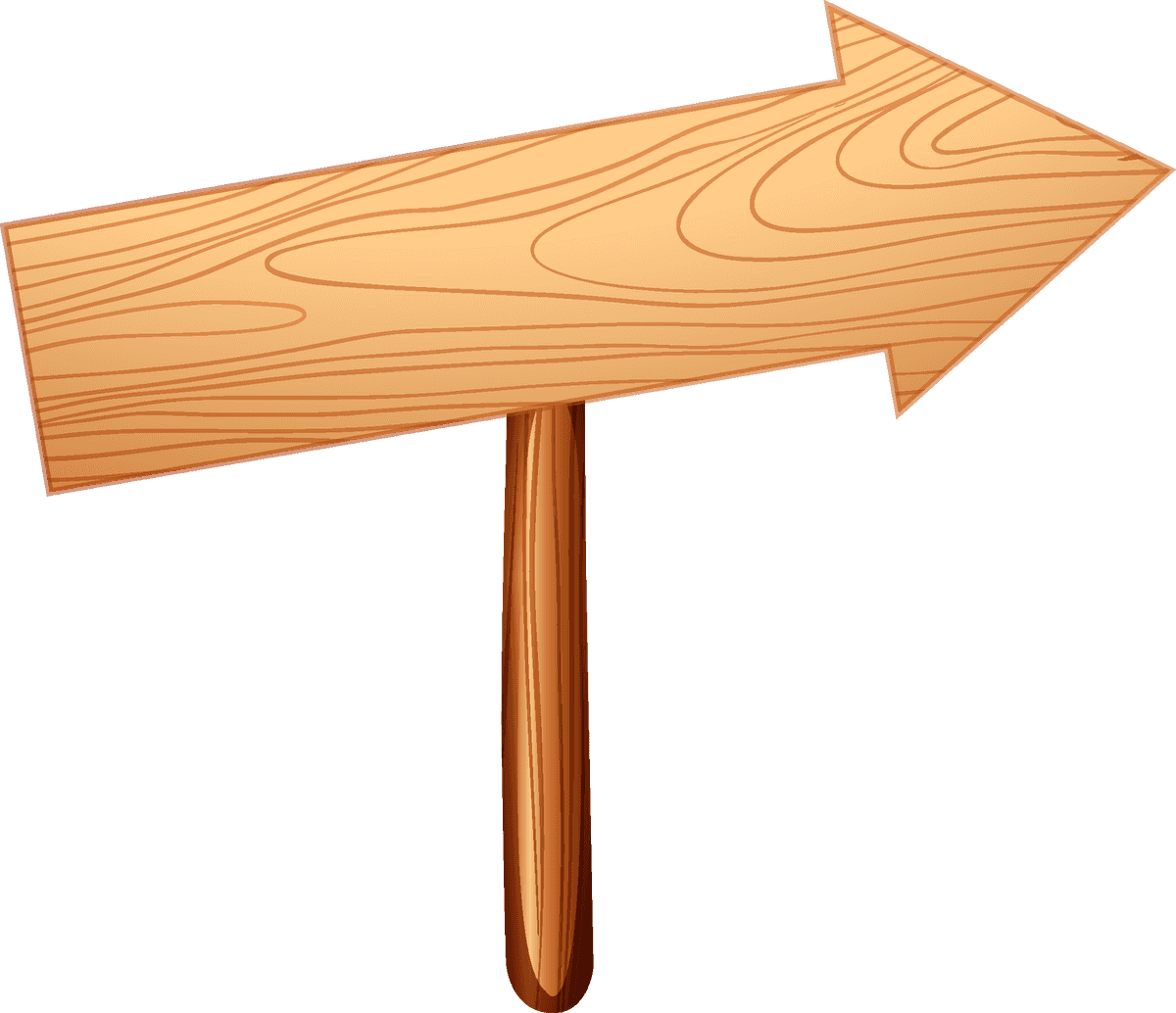 various type sign banner featuring a wooden arrow for directional guidance in outdoor settings