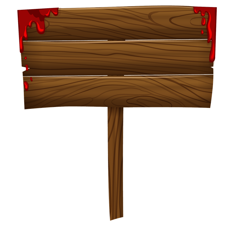 various type sign banner with rustic wooden texture and blood effects for themed events