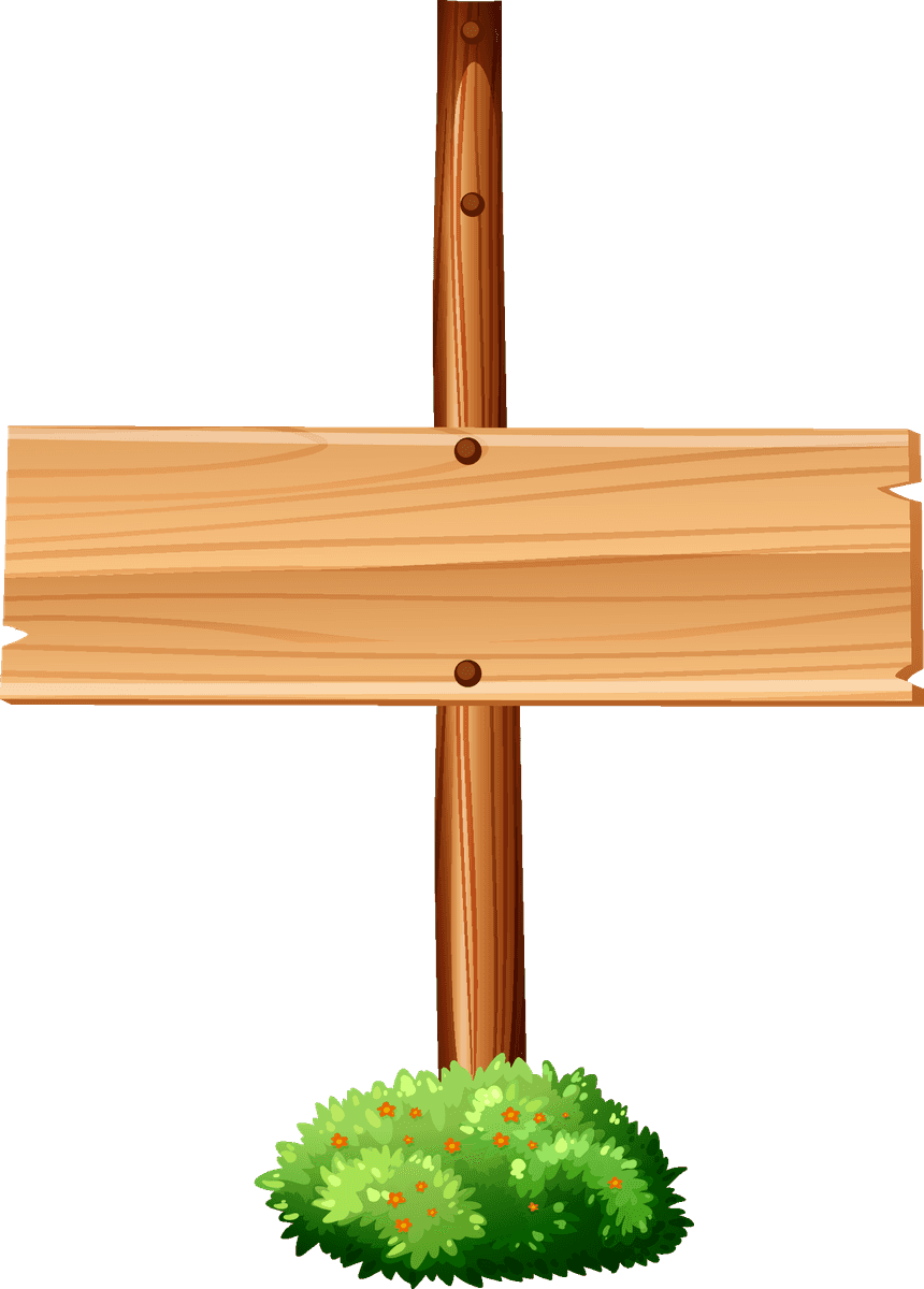 various type sign banner for outdoor use with rustic wooden style and colorful grass