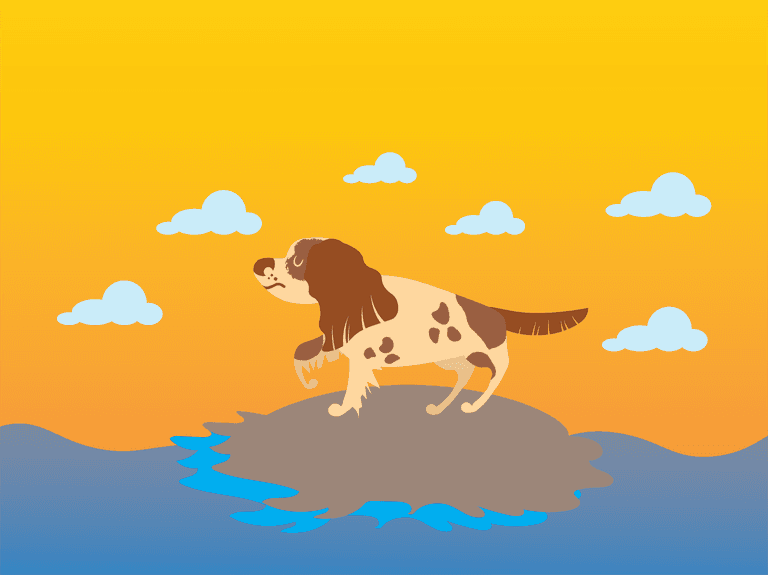pretty cartoon hound dog 