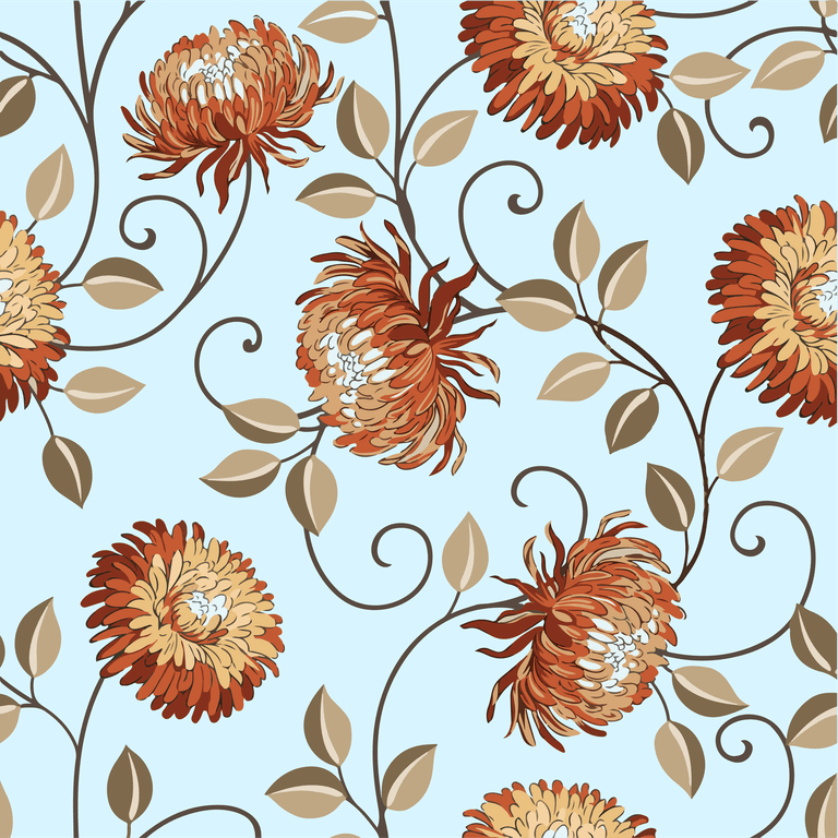 all over brown flowers cream