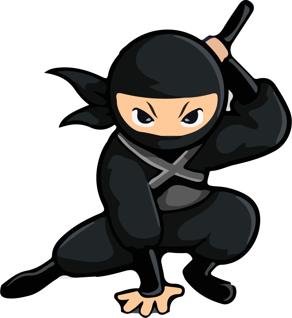 black ninja sets with different poses for dynamic action scenes and playful use