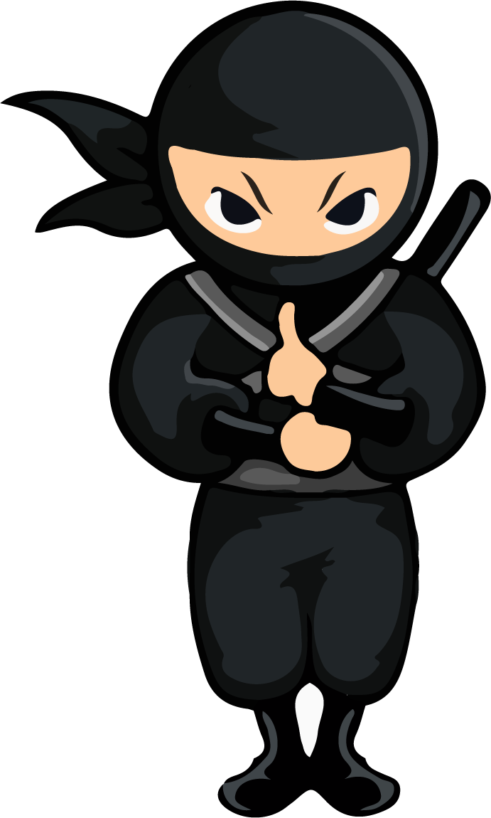 black ninja sets with different poses for games and creative projects