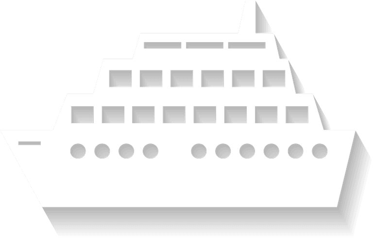 boat ship white icons with shadows