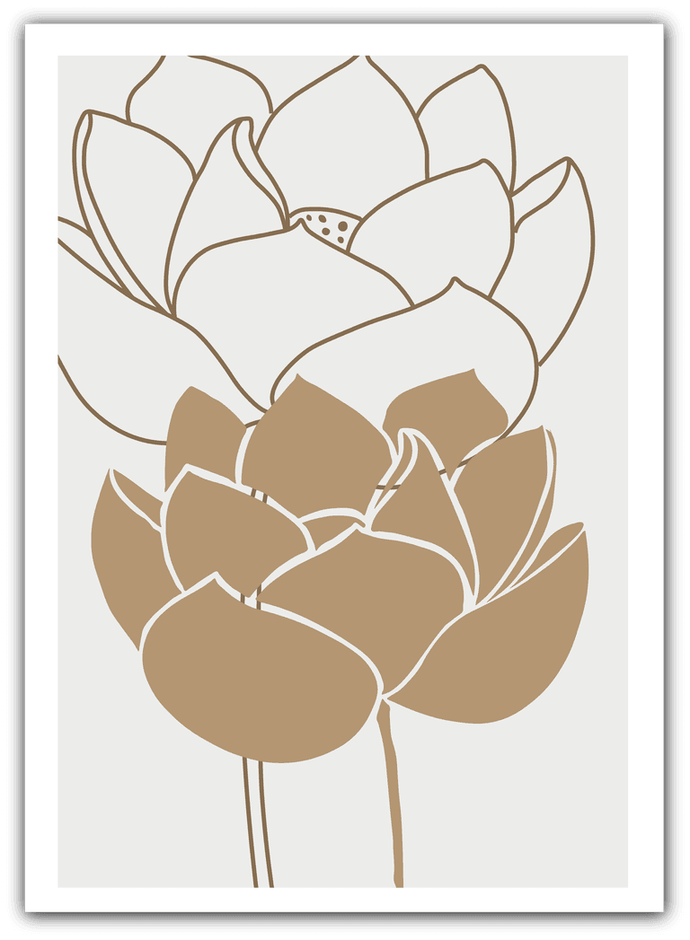 botanical wall art set lotus flower foliage line art drawing with abstract shape abstract
