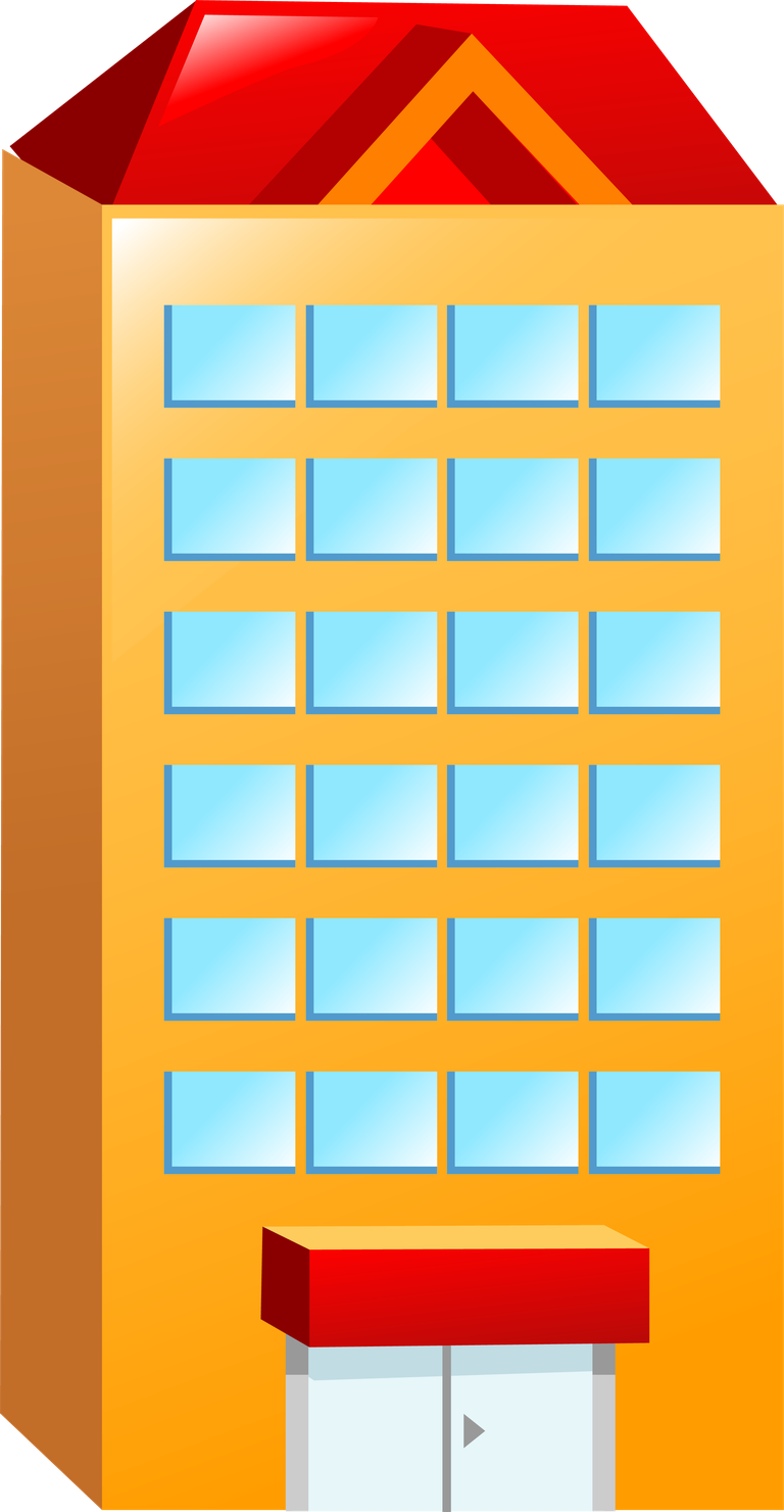 simple 3d building icon with vibrant colors and multiple windows for urban themes