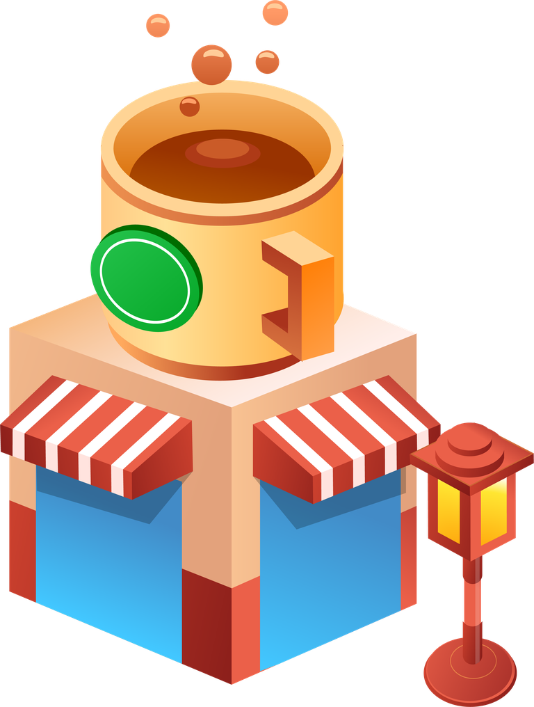 simple 3d building icon with coffee cup and storefront for cafés and restaurants