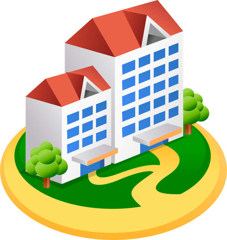 simple 3d building icon with vibrant colors and detailed features for urban planning use