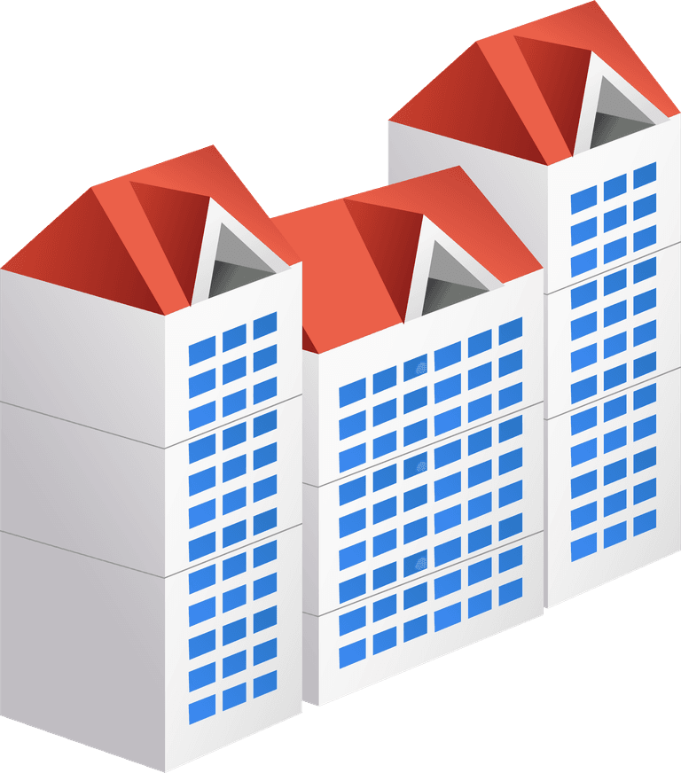 simple 3d building icon with modern architecture and vibrant colors for urban projects