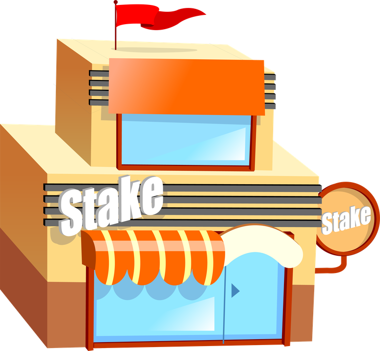 simple 3d building icon representing a modern restaurant with vibrant colors and signage