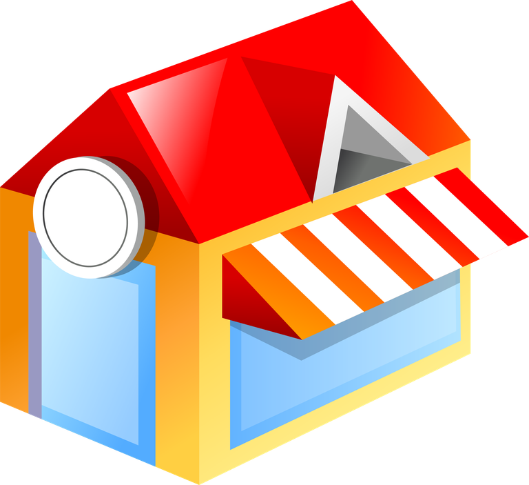 simple 3d building icon for shops with vibrant colors and appealing structure