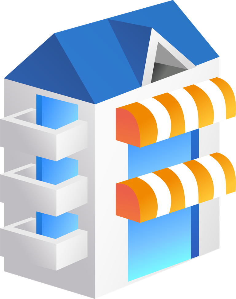 simple 3d building icon with vibrant colors and modern structure for architectural projects