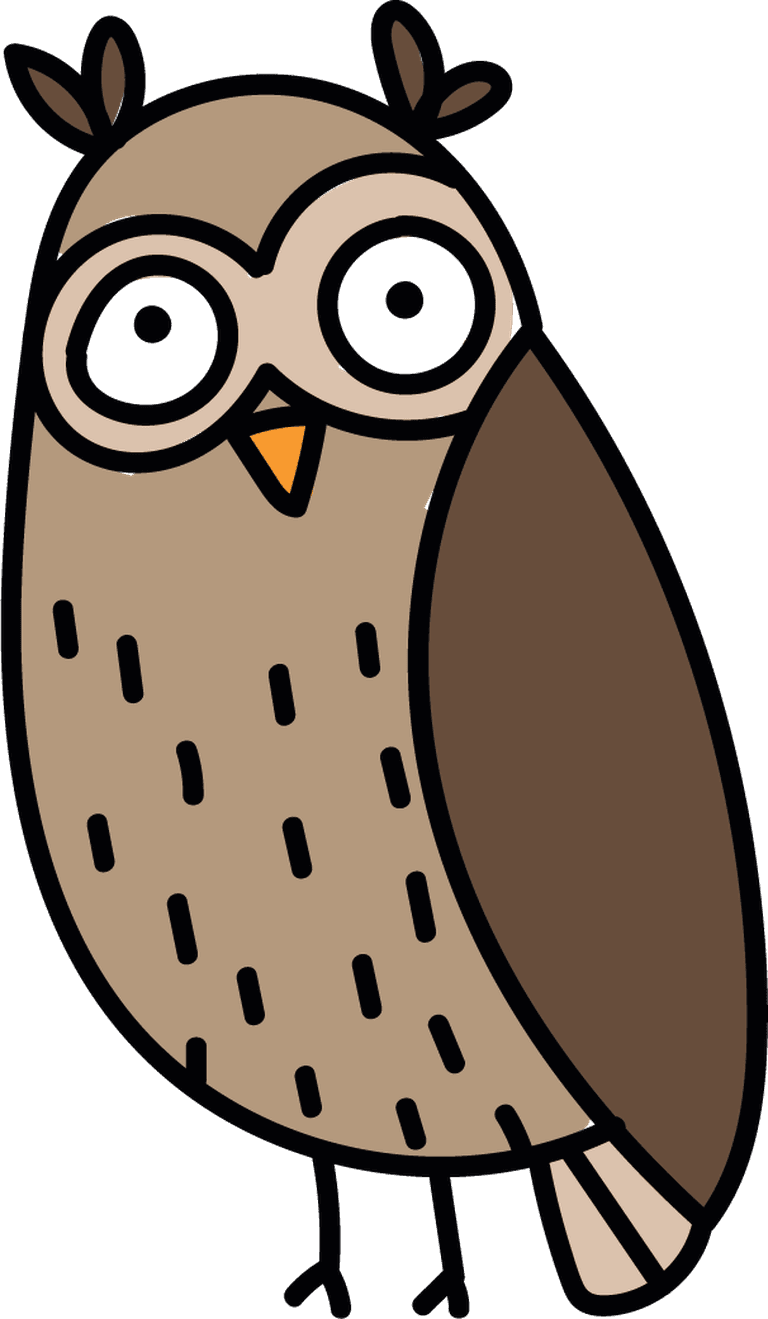 simple cartoon styled owl perfect for children's books and educational materials