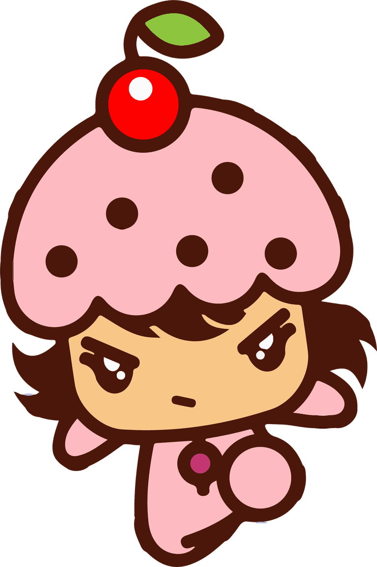 cherry bun kawaii poses featuring a cute character with playful expressions