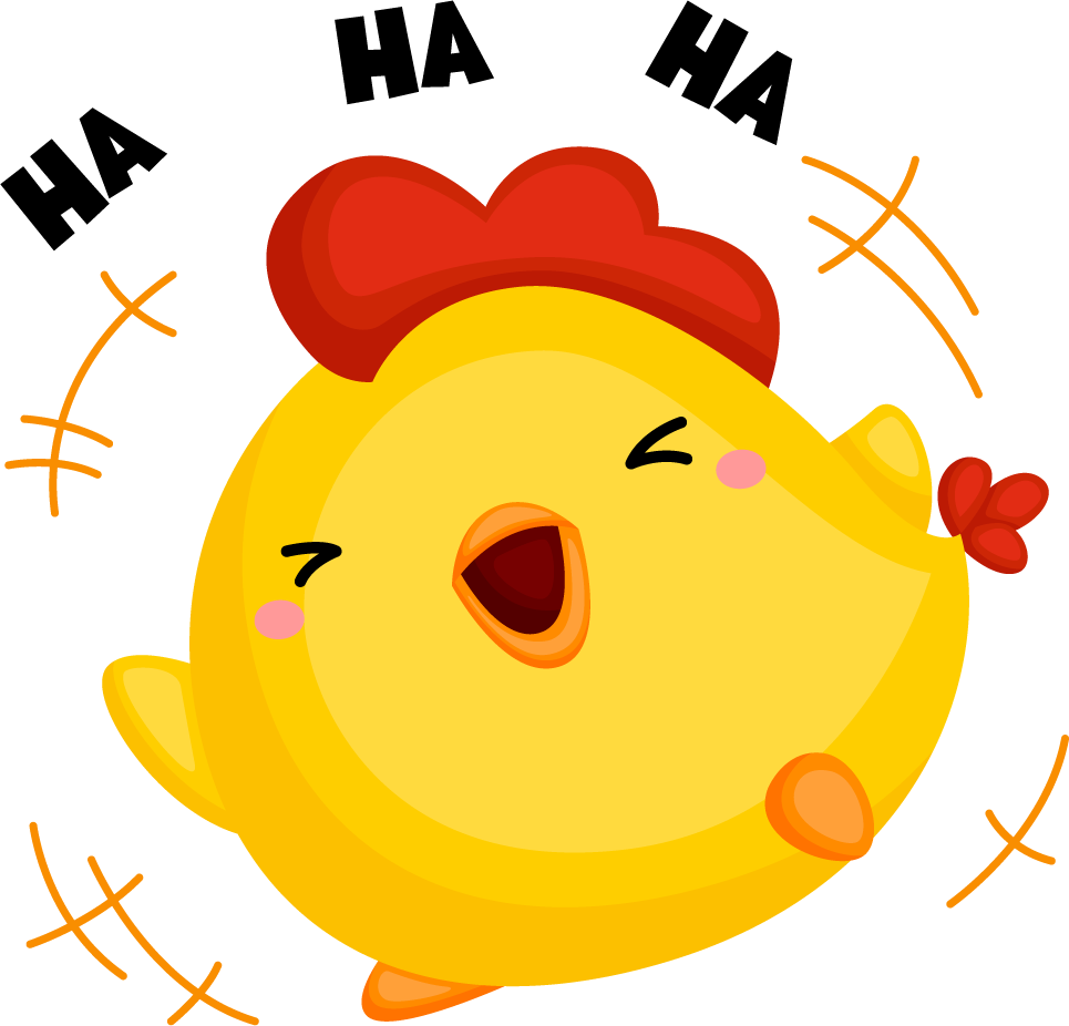 cute chicken emotions excitement, affection, happy