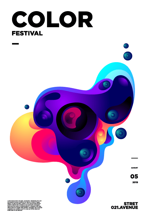 colorful abstract gradient fluid and liquid poster