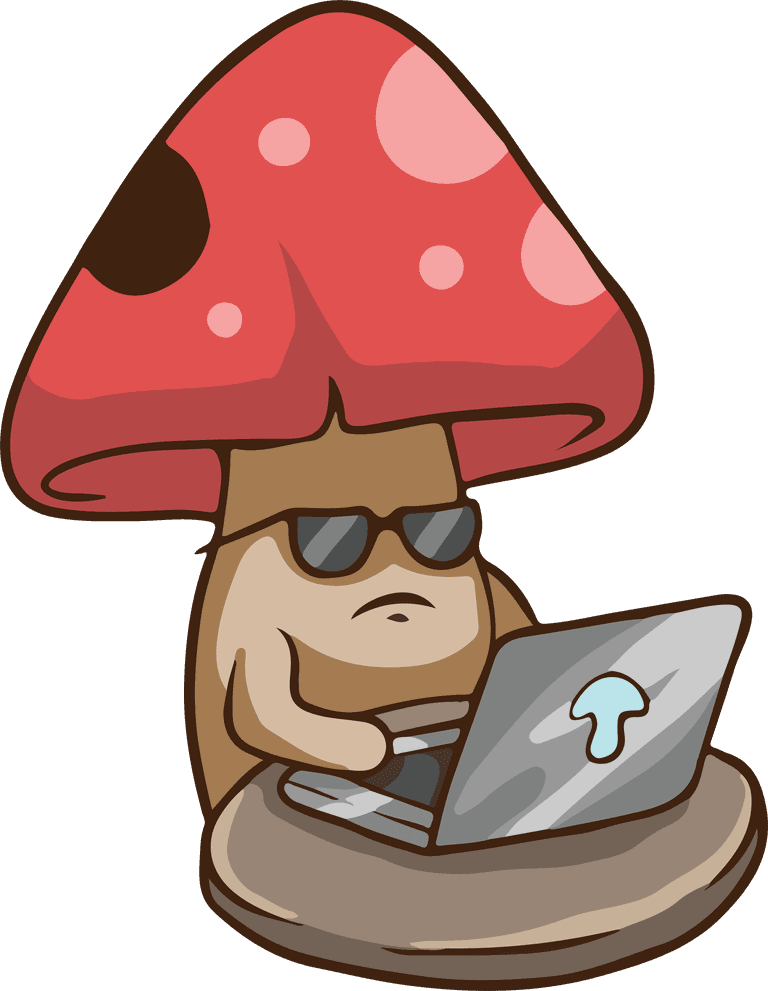 cute mushroom character doodle illustration