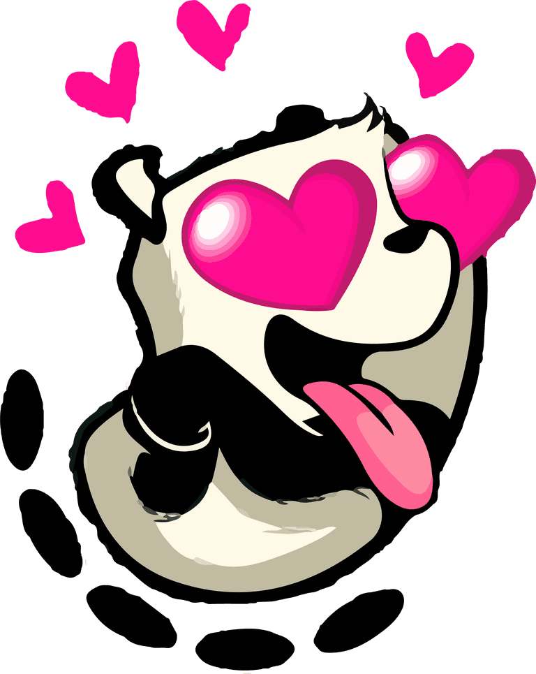 cute panda sticker patches with hearts for fun decoration and personalization