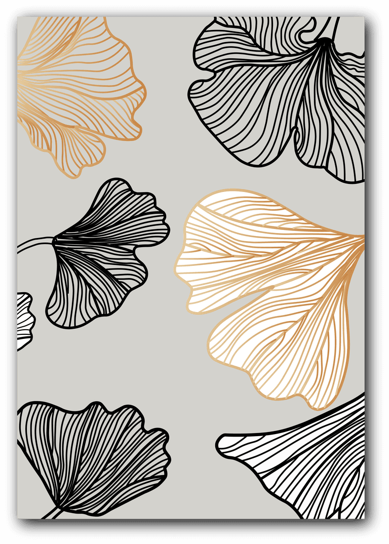 ginkgo leaves cover design background luxury floral art deco gold natural wall art and