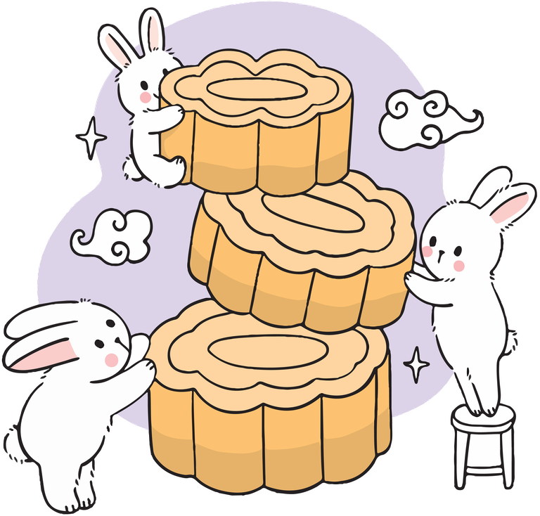 hand draw cartoon cute mid autumn