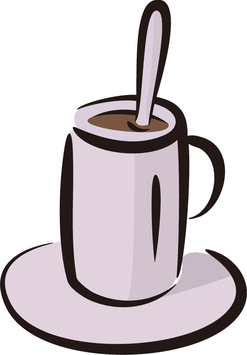 hand painted food amp beverage illustration of a cozy coffee cup with spoon