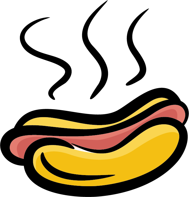 hand painted food amp beverage hot dog illustration for fun restaurant branding