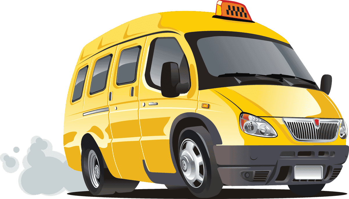 yellow taxi van icon mix pack for urban transport needs and mobility solutions