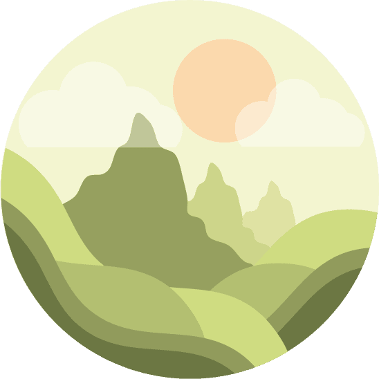 illustration landscape and nature circular flat style icon
