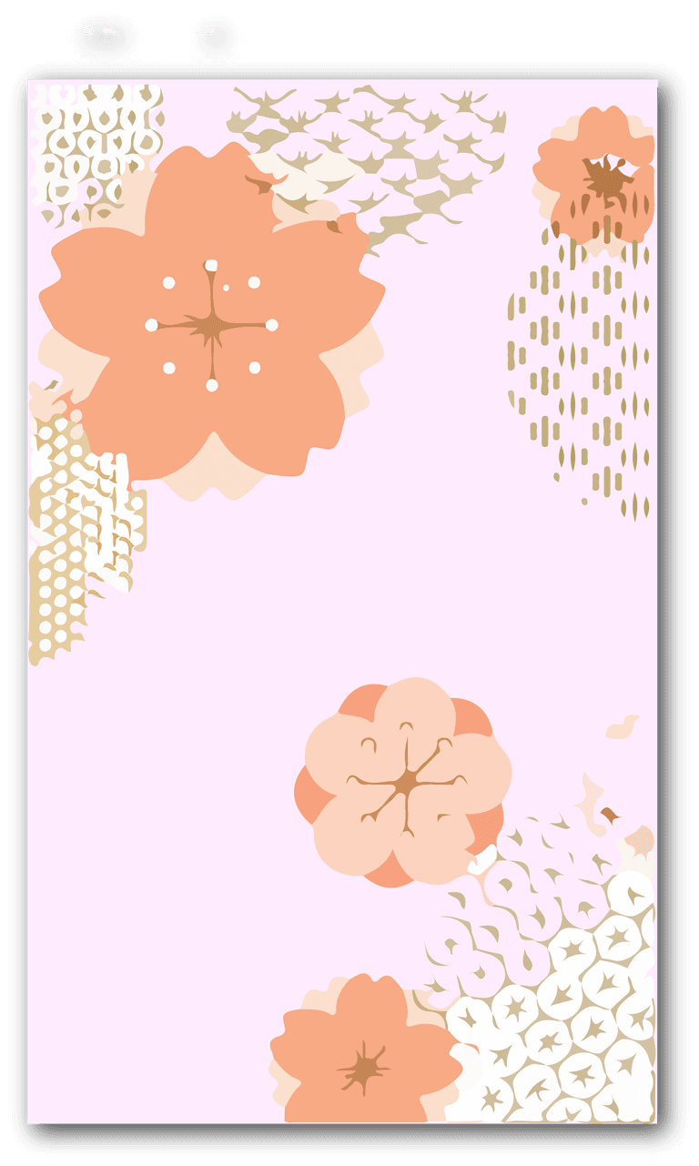 japanese template cherry blossom peony flower wave pattern elements thank you wedding