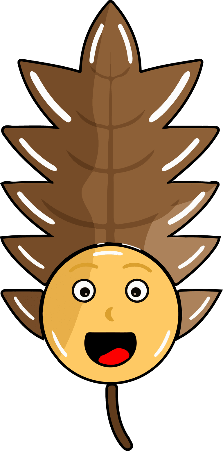 mascot leaf face caracter chibi design