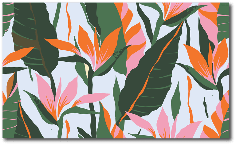 modern exotic jungle plants illustration pattern creative collage contemporary floral seamless