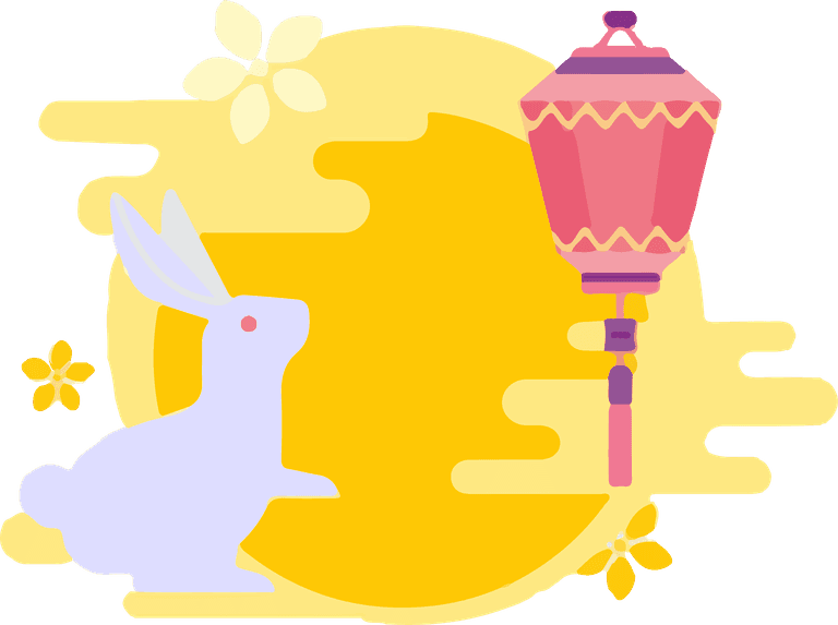 moon festival chinese midautumn festival celebration with lantern and rabbit symbolism