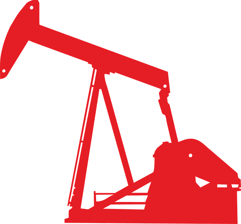 oil pumps silhouettes in striking red for industrial and energy-themed projects
