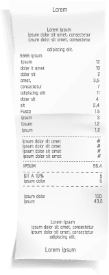 realistic receipt collection bill check