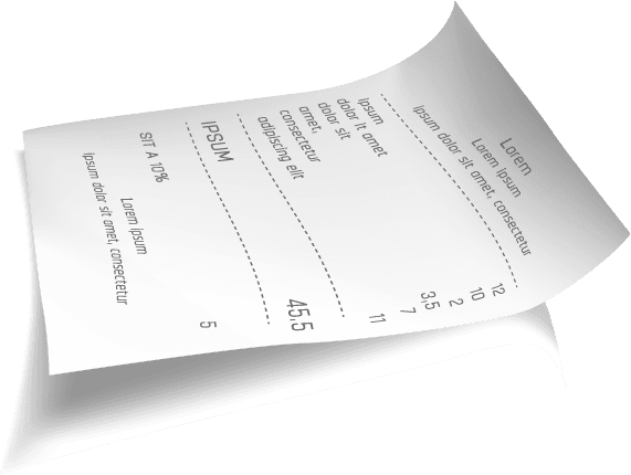 realistic receipt collection bill check