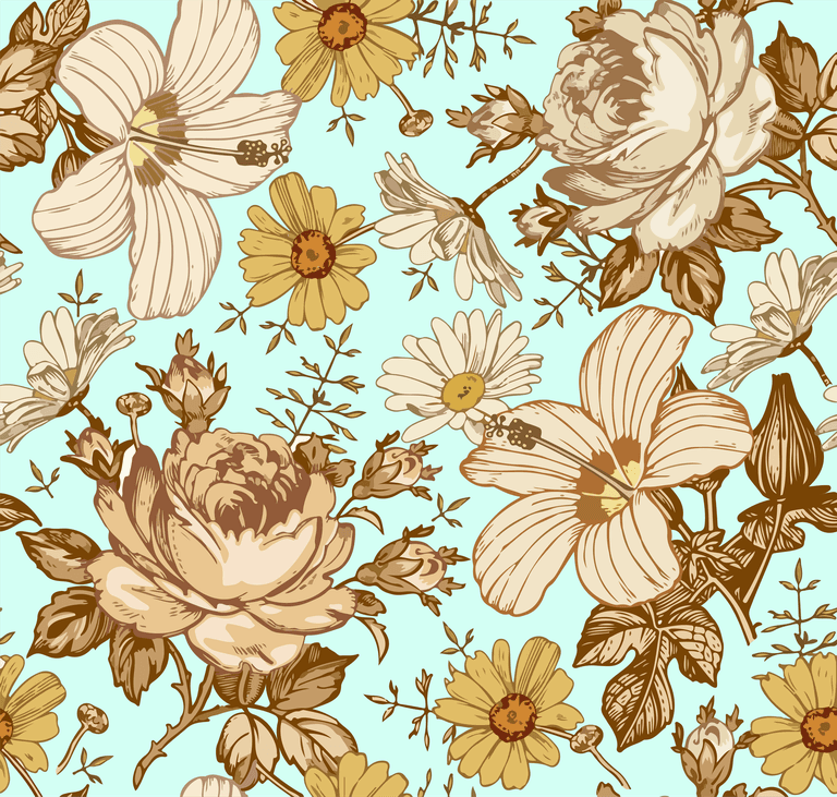 seamless pattern beautiful pink blooming realistic