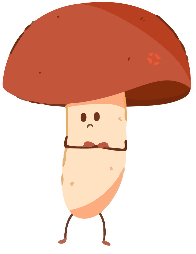 set cute happy white mushroom vector